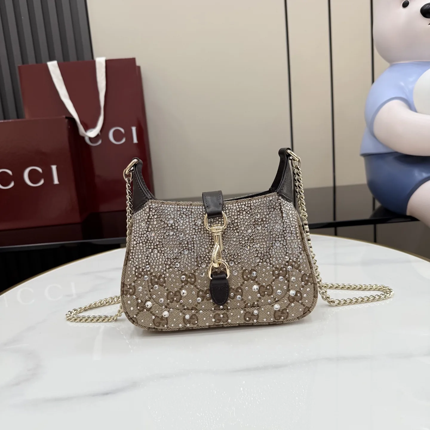 Gucci Brown Jackie Canvas and Leather Crossbody Bag product photo from LabelPicks