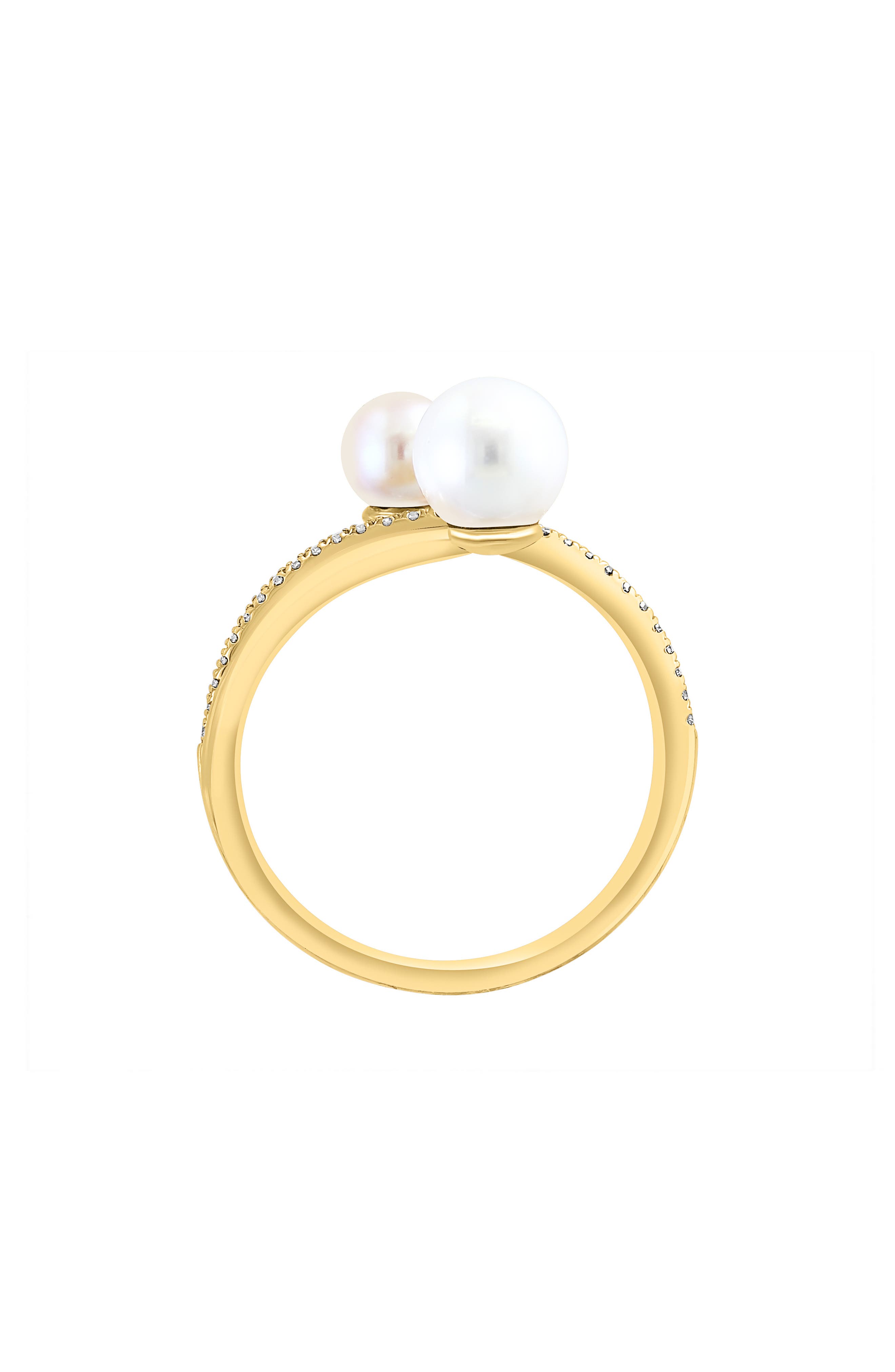 EFFY Diamond & Cultured Pearl Crossover Ring