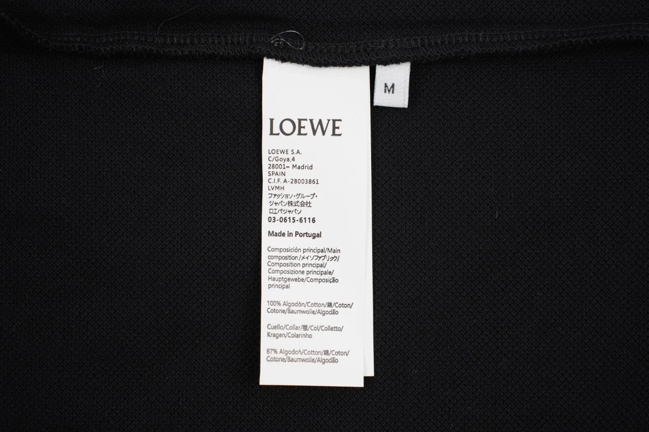 LOEWE Black Contrast-Trim Anagram Polo Shirt product photo from LabelPicks