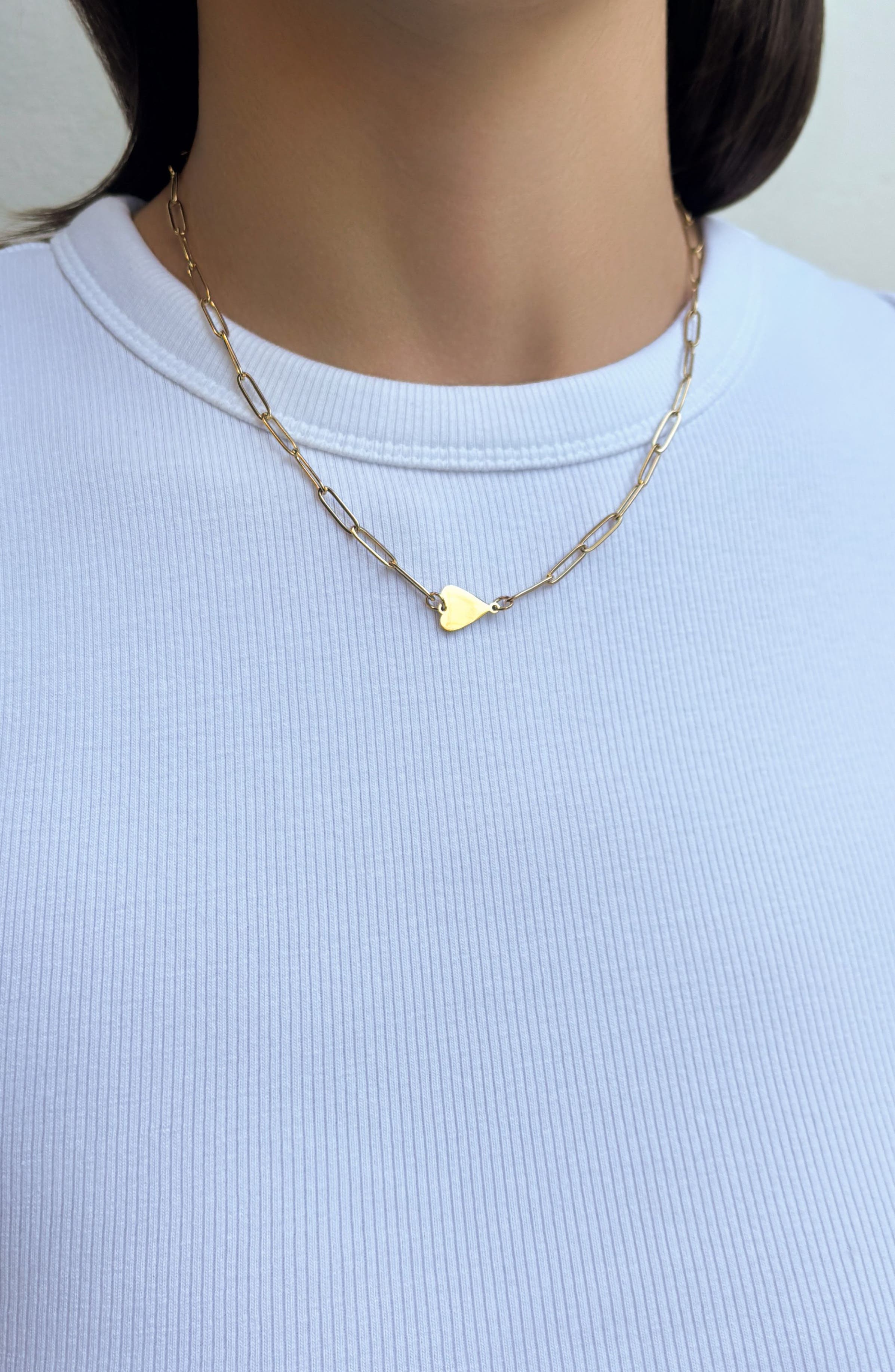 Adornia Tarnish Resistant 18K Gold Plated Heart Pendant Necklace