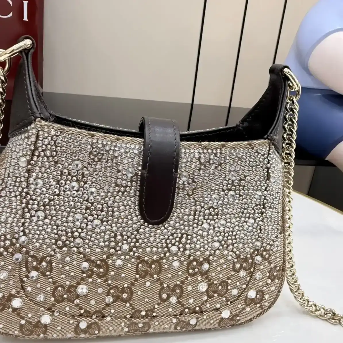 Gucci Brown Jackie Canvas and Leather Crossbody Bag product photo from LabelPicks