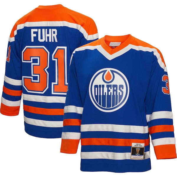 Grant Fuhr Edmonton Oilers  1986/87 Blue Line Player Jersey - Royal