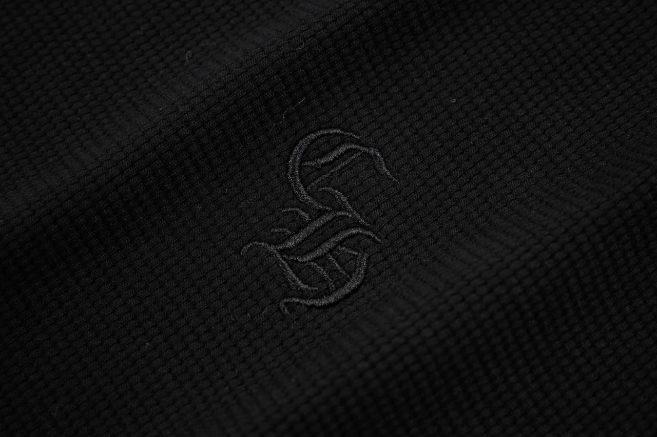 Chrome Hearts Black Tonal Embroidered Waffle Henley Long Sleeve product photo from LabelPicks