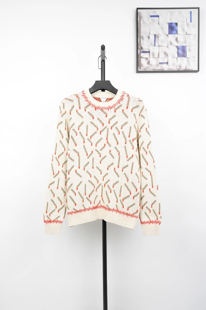 Bottega Veneta Beige Matchstick Jacquard Crewneck Sweater product photo from LabelPicks