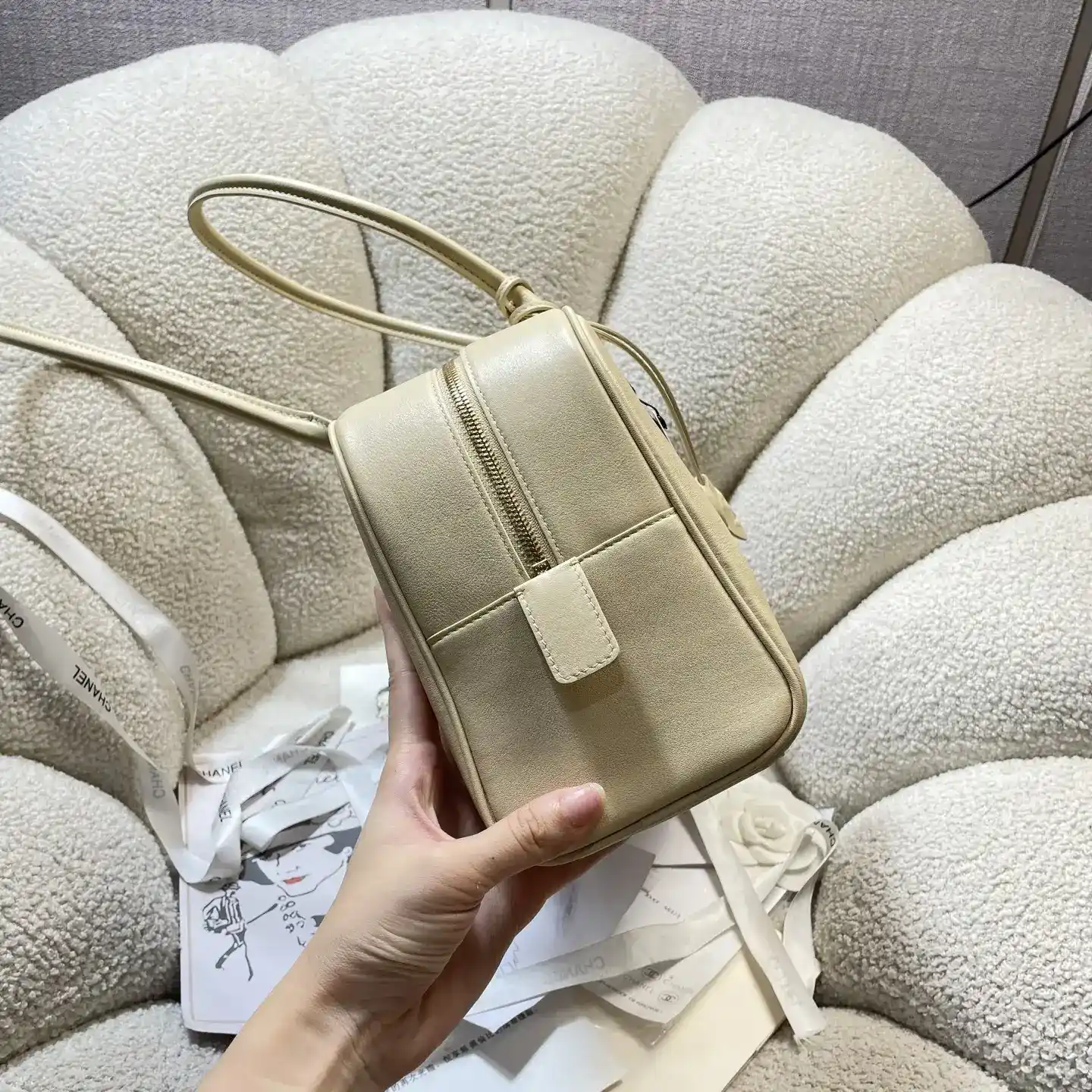 Chanel Gold Quilted Leather Top Handle Bag product photo from LabelPicks
