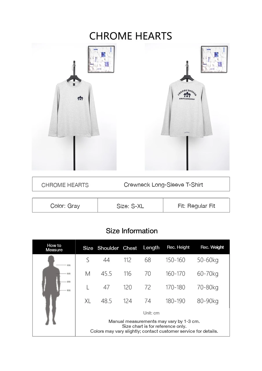 Chrome Hearts Grey Flocked Cross Three Quarter Sleeve T-Shirt product photo from LabelPicks