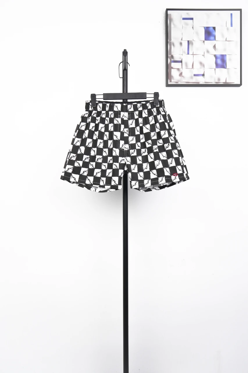 Chrome Hearts Black White Allover Beach Shorts product photo from LabelPicks