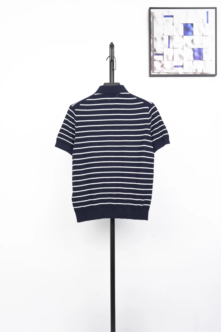 Ralph Lauren Navy Stripe Pony Embroidered Linen Polo Shirt product photo from LabelPicks