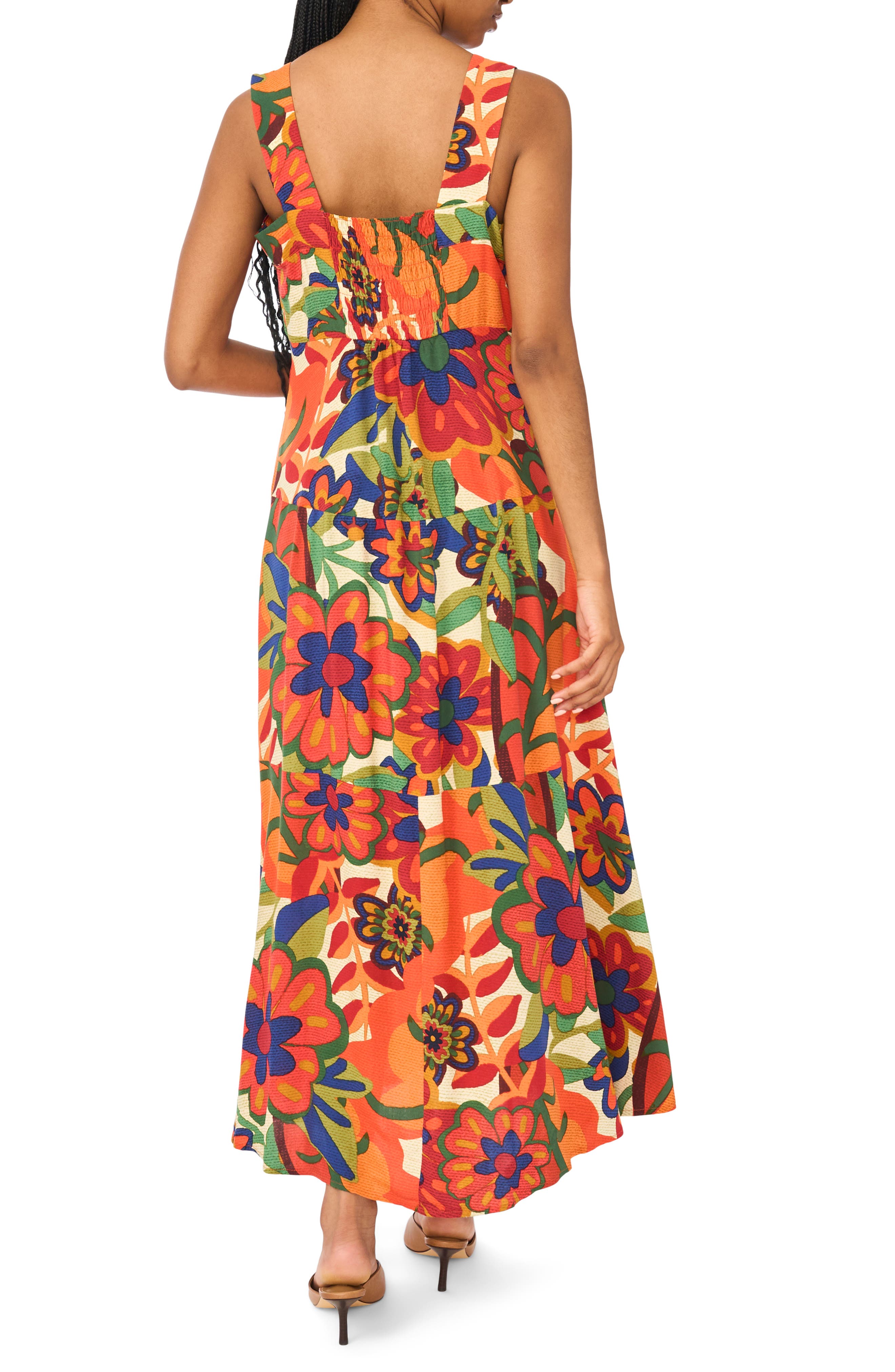 Halogen® Floral Challis Tiered Maxi Dress