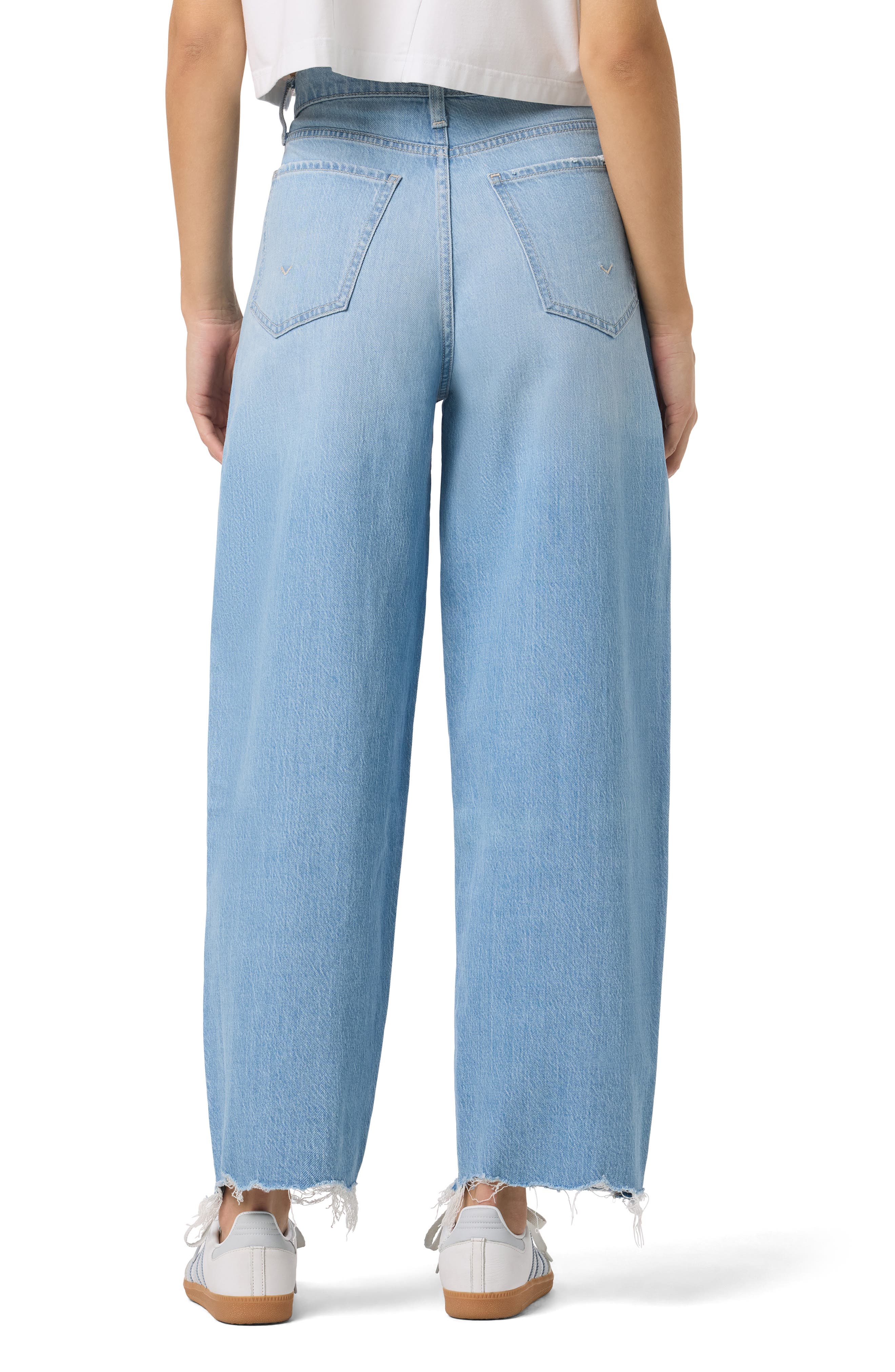 Hudson Jeans Distressed High Waist Barrel Leg Jeans