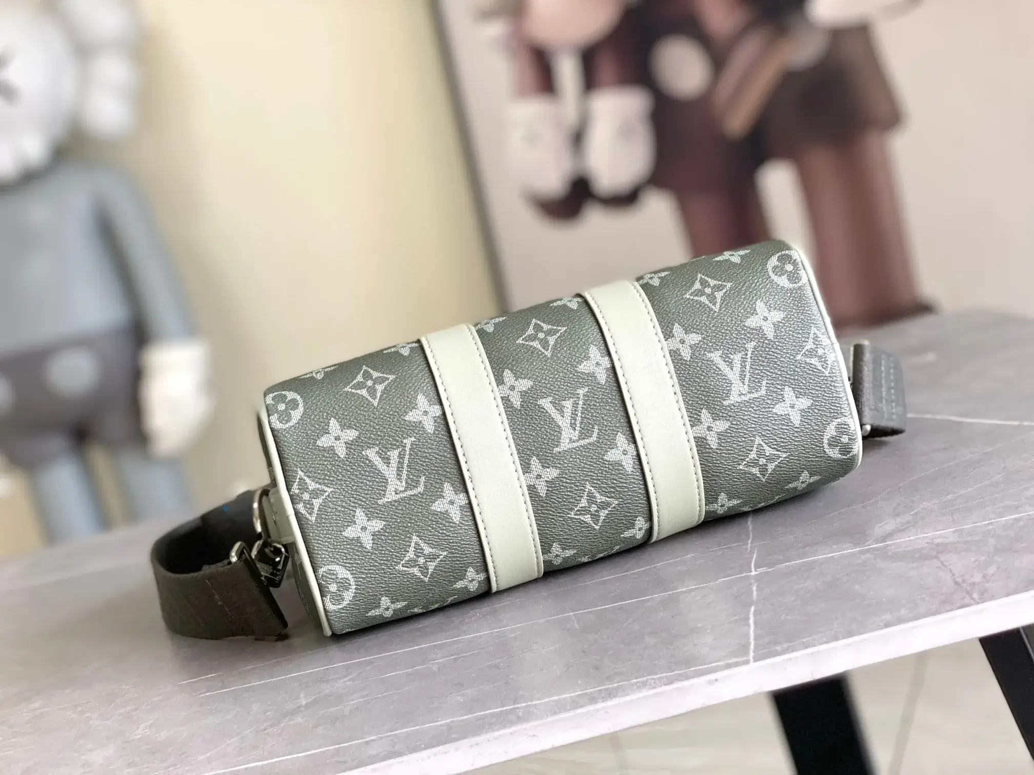 Louis Vuitton Keepall Green Canvas and Leather Tote Bag product photo from LabelPicks