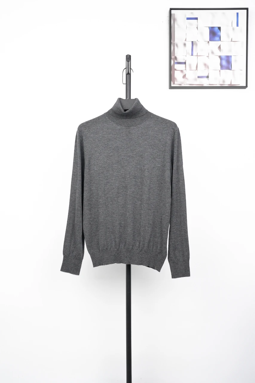 Brunello Cucinelli Dark Grey Wool Turtleneck Sweater product photo from LabelPicks