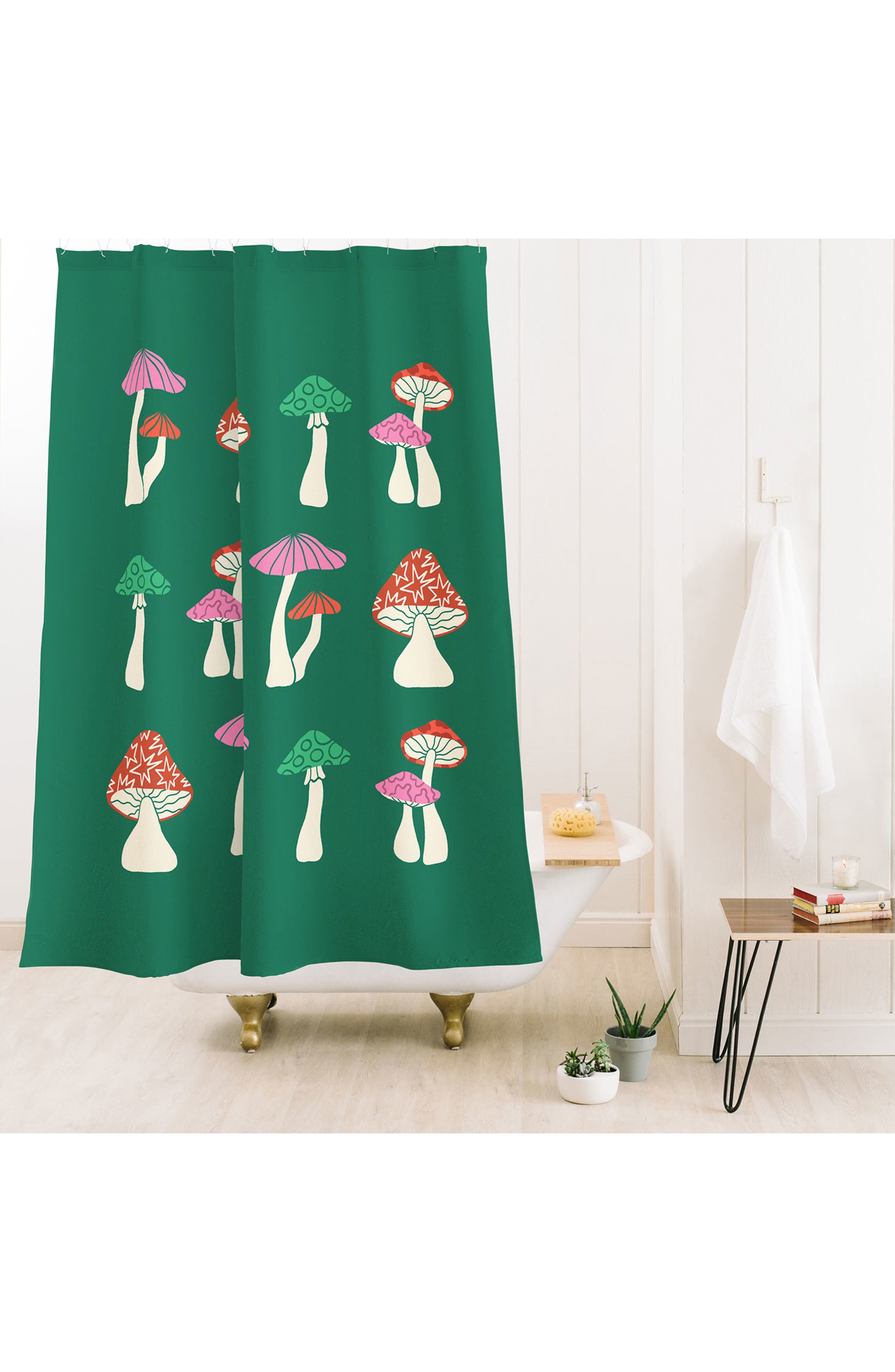 Deny Designs Festive Mushrooms Shower Curtain
