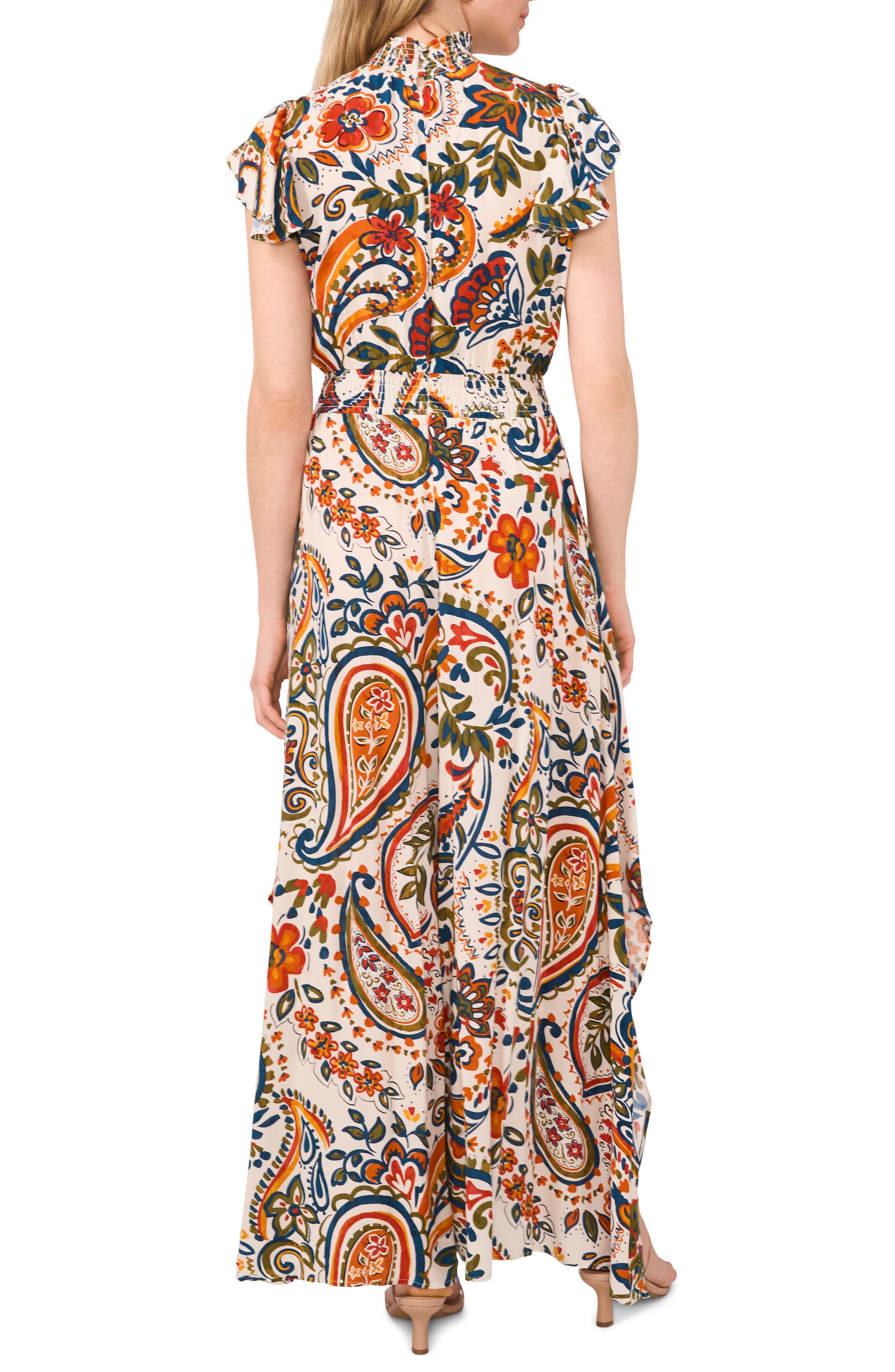 Halogen® Flutter Sleeve Wide Leg Jumpsuit