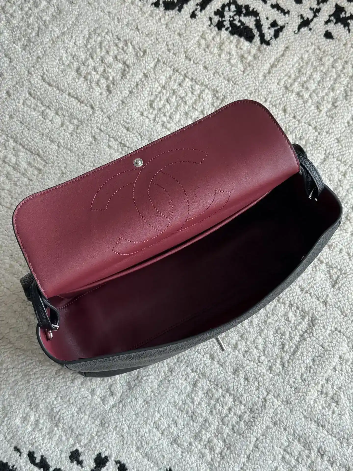 Chanel Classic Flap Burgundy Grained Leather Shoulder Bag product photo from LabelPicks