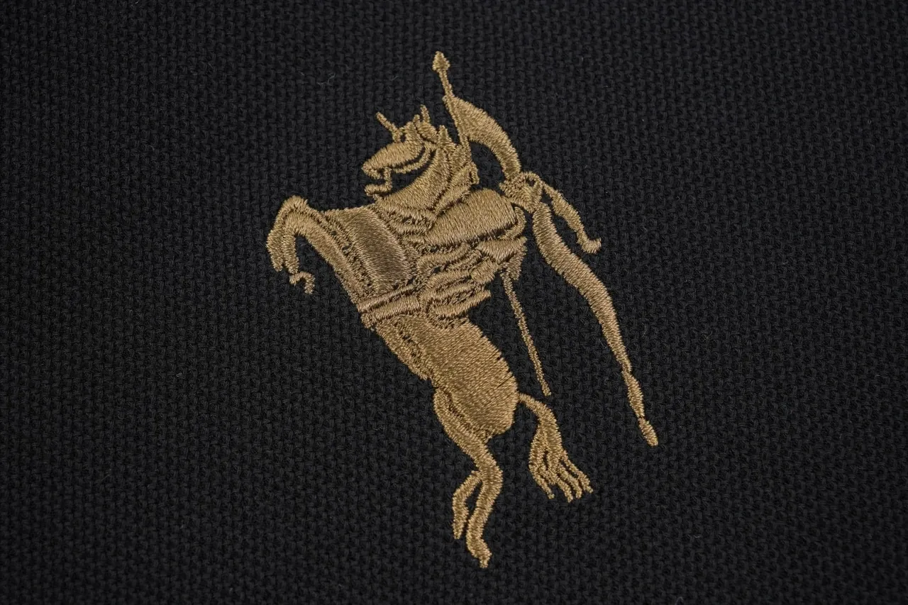 Burberry Black Equestrian Knight Embroidered Polo Shirt product photo from LabelPicks