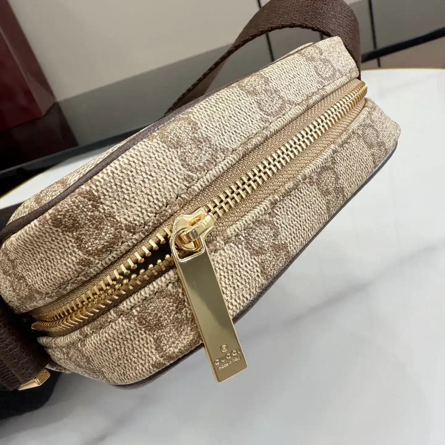 Gucci Generation Beige Canvas and Leather Crossbody Bag product photo from LabelPicks