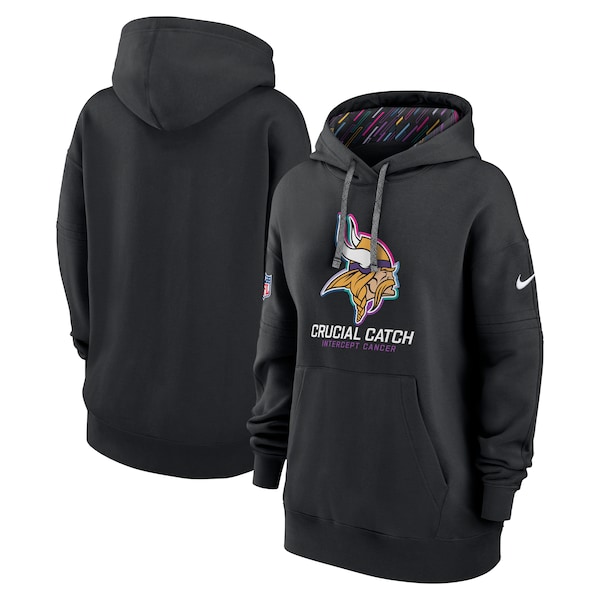 Minnesota Vikings Nike Women's 2024 NFL Crucial Catch Club Pullover Hoodie - Black