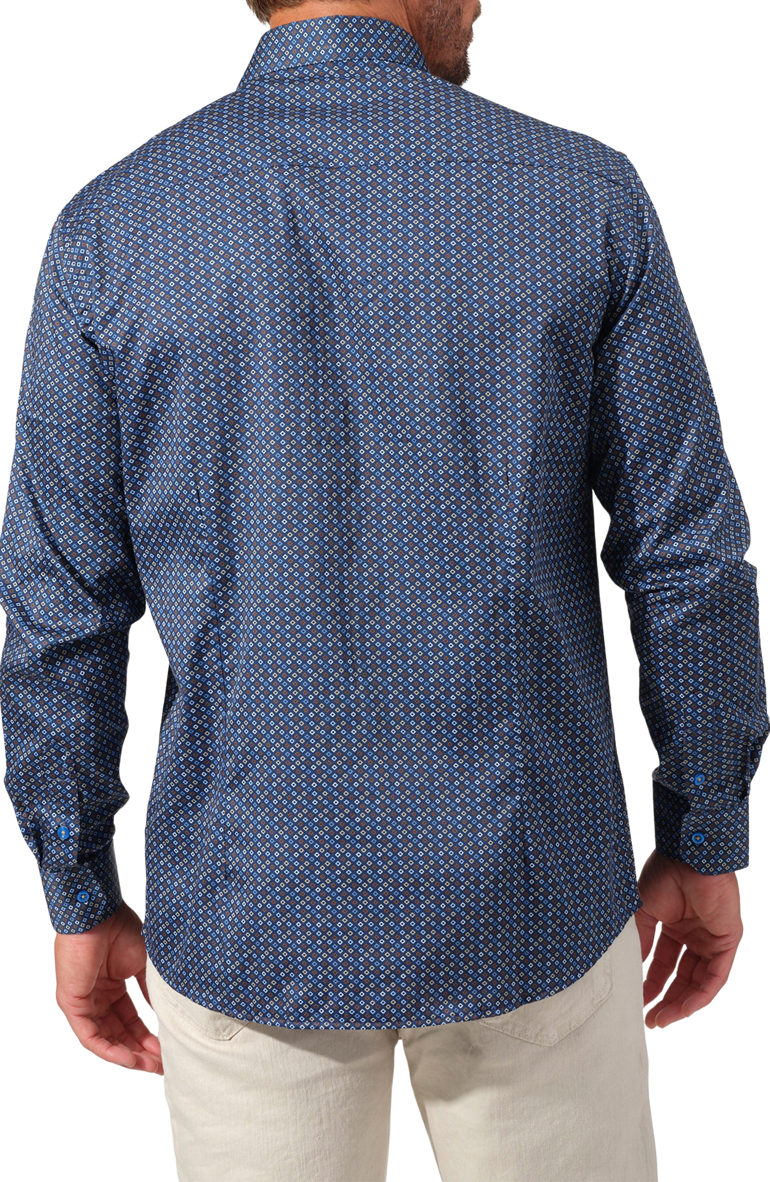 STUDIO GARNET LOS ANGELES Mosaic Print Cotton Button-Up Shirt