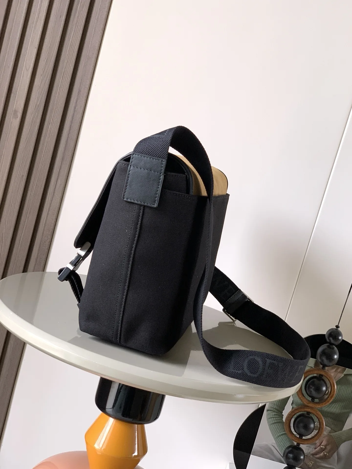 Loewe Flex Gold Canvas and Suede Crossbody Bag product photo from LabelPicks