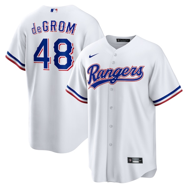 Jacob deGrom Texas Rangers Nike Home Replica Player Jersey - White/Royal