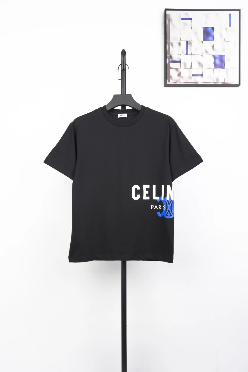 CELINE Black Multicolor Triomphe Print T-Shirt product photo from LabelPicks