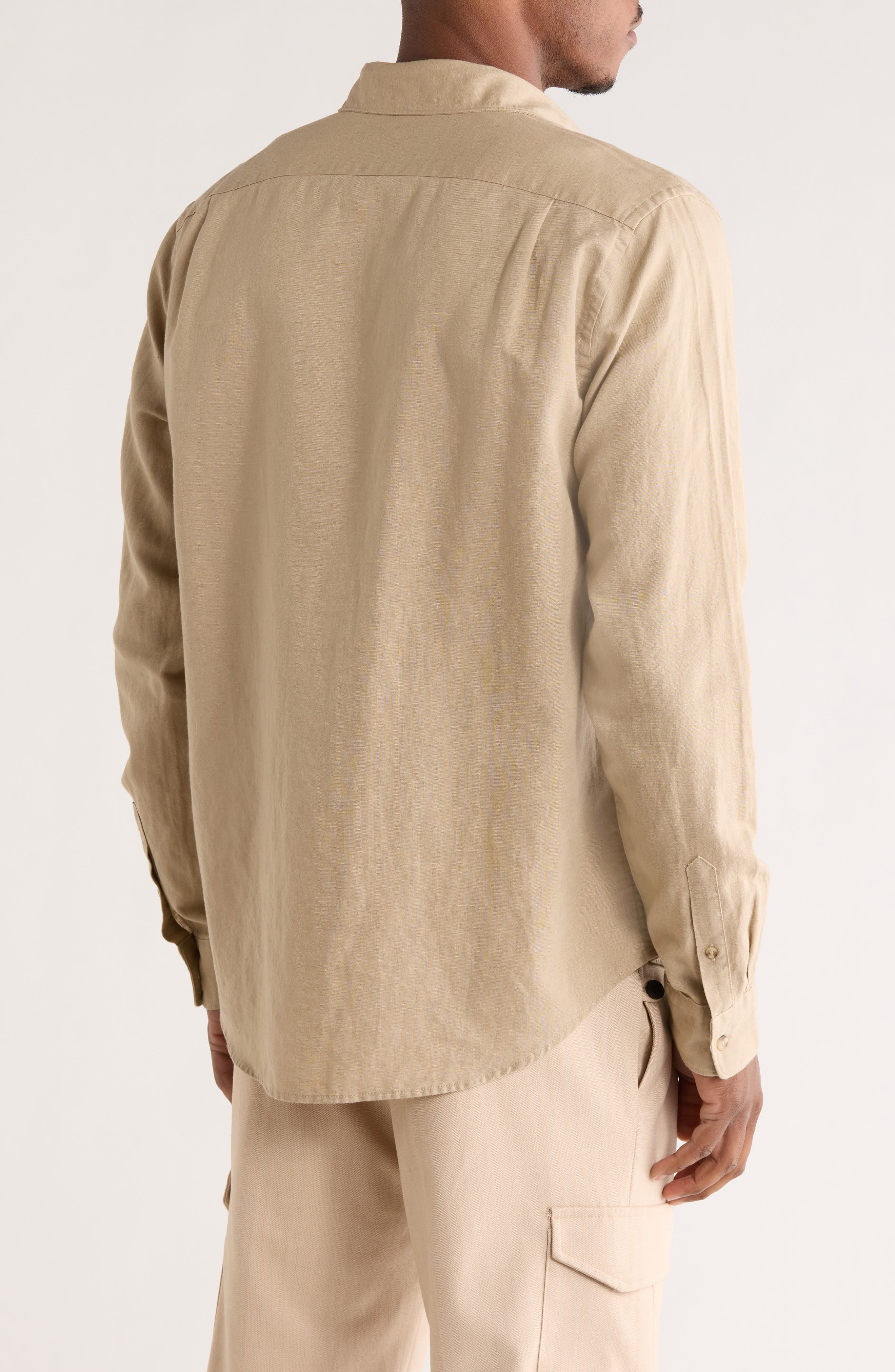 Vince Classic Fit Linen Blend Button-Up Shirt