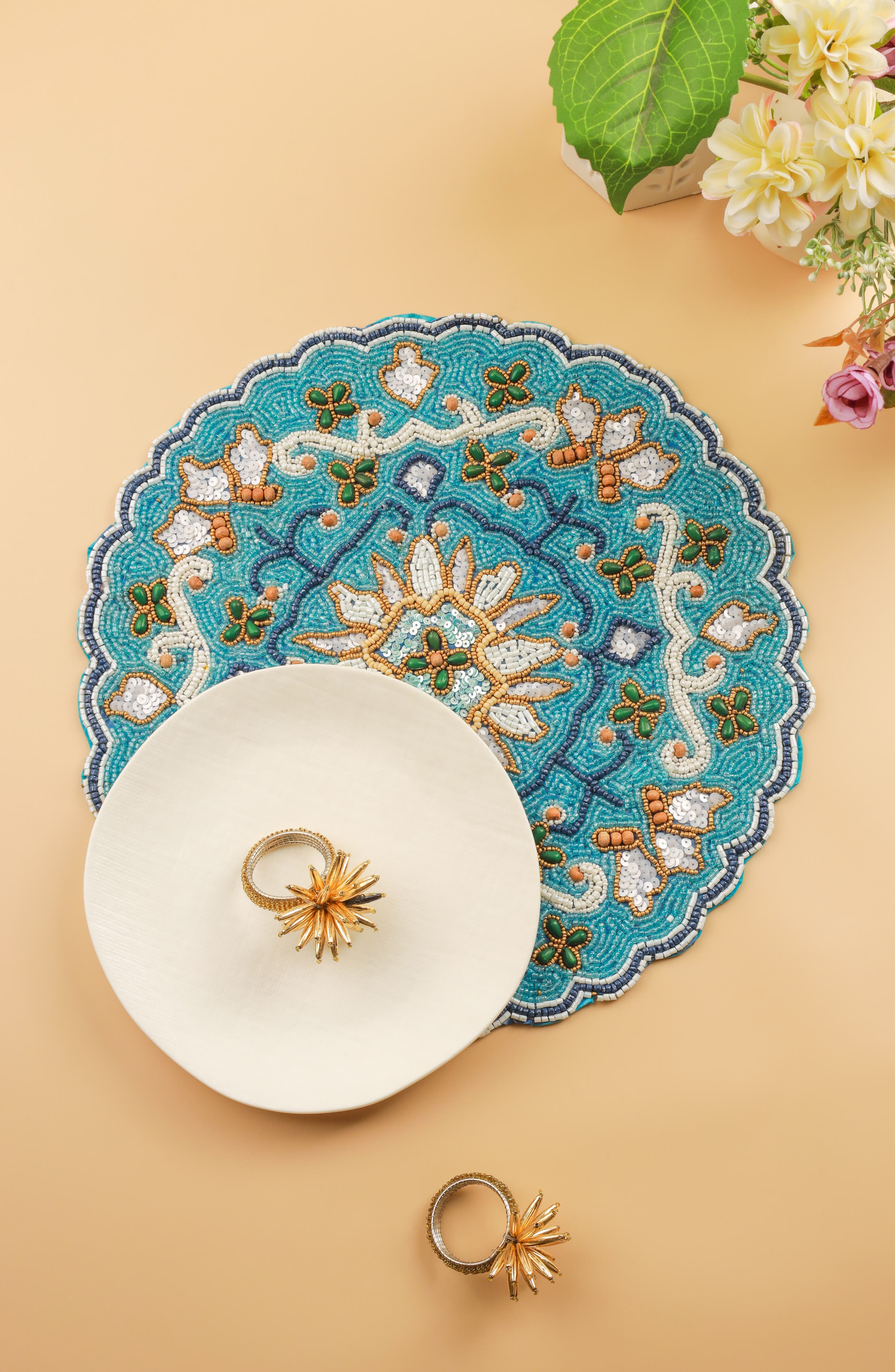 Tiramisu The Majestic Azulejo Beaded Placemat