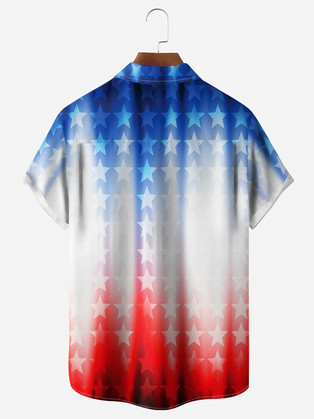 American Flag Chest Pocket Short Sleeve Casual Shirt