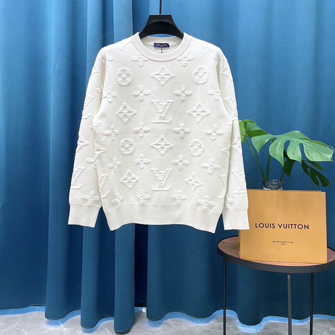 Jacquard Long Sleeve Wool Knitted Sweater