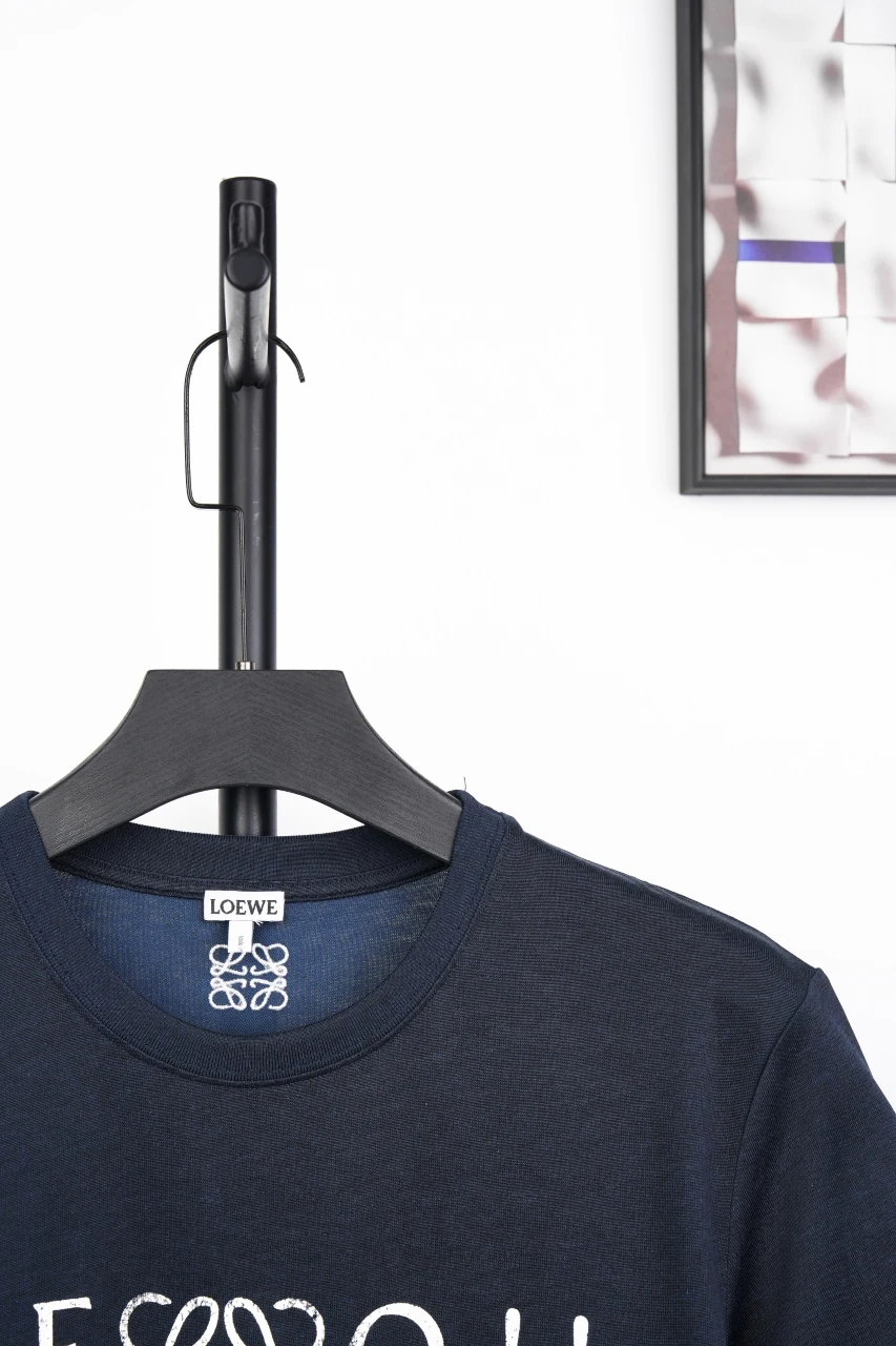 LOEWE Navy Printed and Embroidered Playful Lettering T-Shirt product photo from LabelPicks