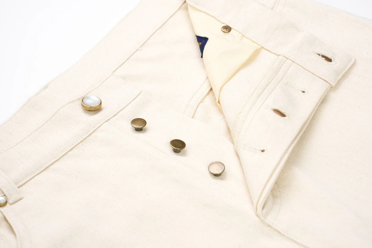 Louis Vuitton Off White Damier Patch Denim Pants product photo from LabelPicks