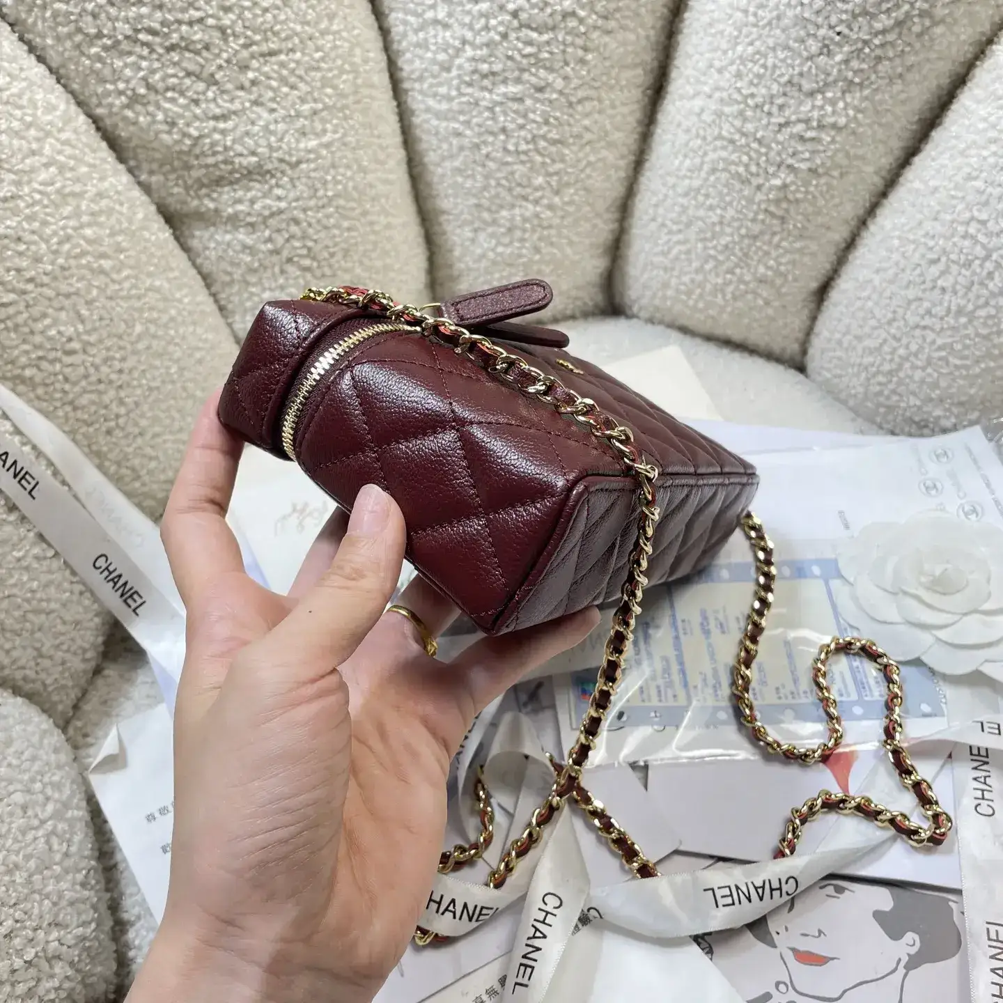 Chanel Burgundy Quilted Leather Crossbody Bag product photo from LabelPicks