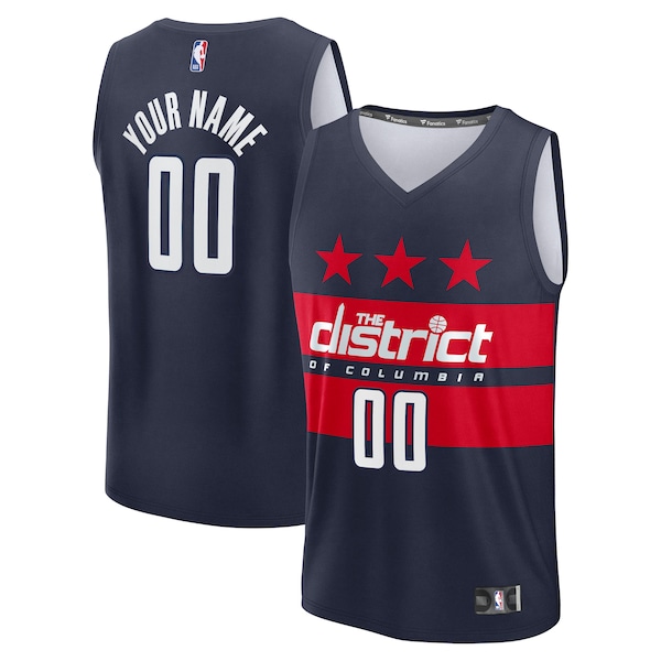 Washington Wizards  Fast Break Custom Jersey - Statement Edition - Navy/Red