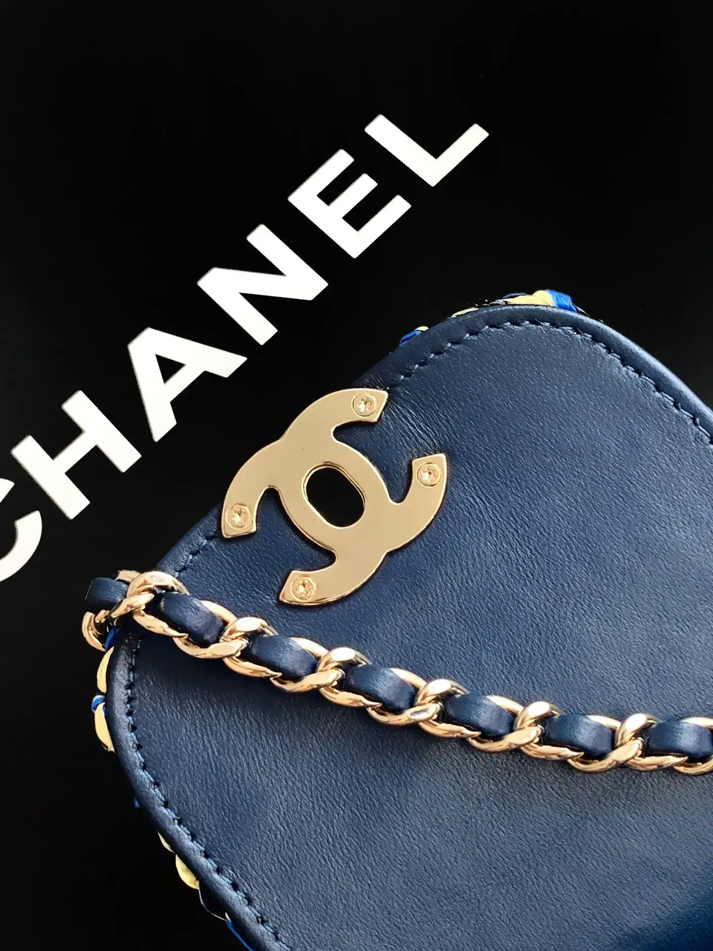 Chanel Blue Woven Leather Top Handle Bag product photo from LabelPicks