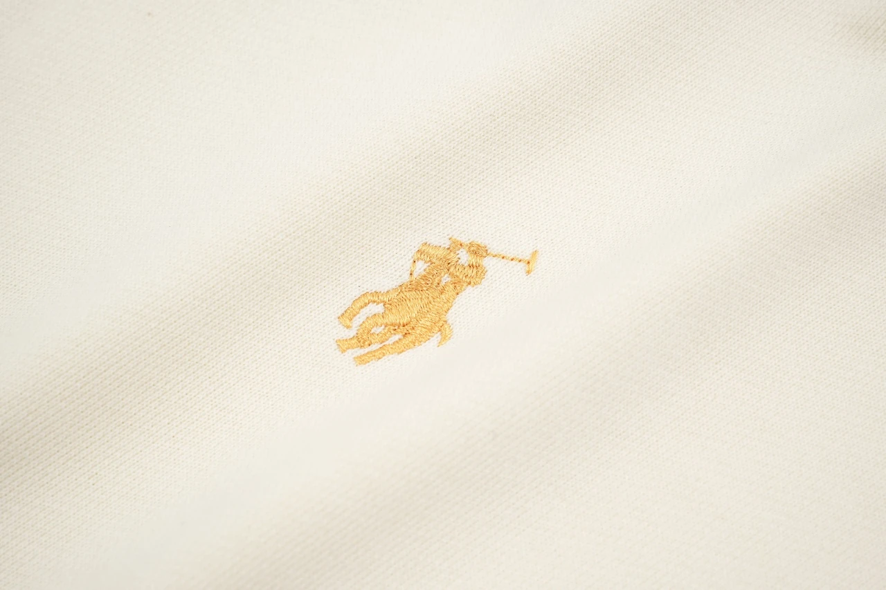 Ralph Lauren Off White Pony Embroidered Half Zip Long Sleeve Polo Shirt product photo from LabelPicks