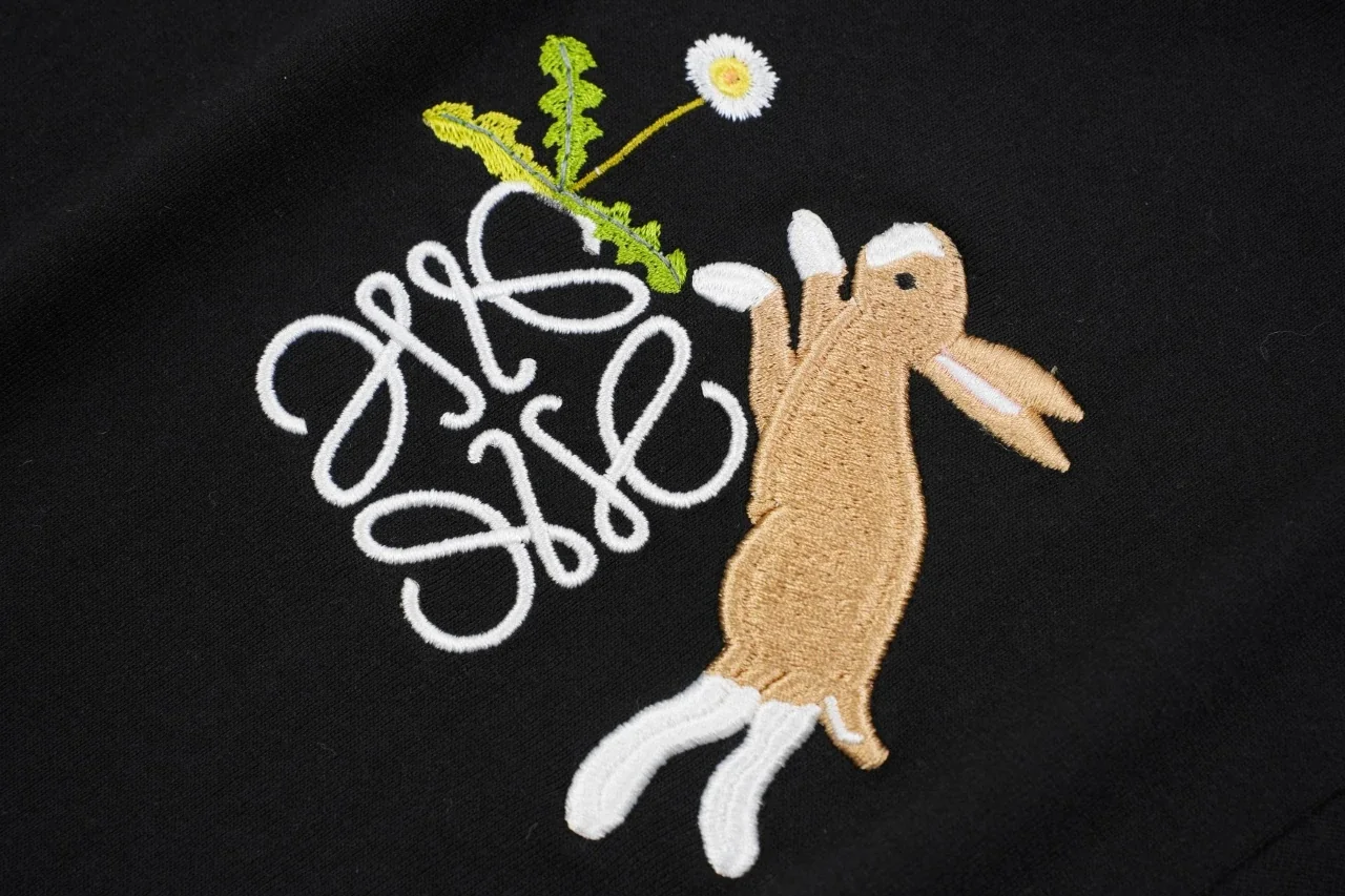 LOEWE Black Rabbit Anagram Embroidered T-Shirt product photo from LabelPicks