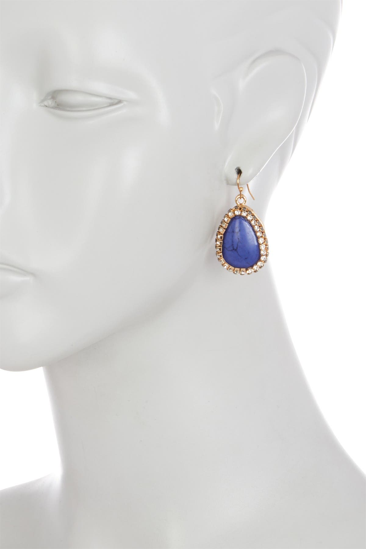 OLIVIA WELLES Alia Double Halo Set Simulated Stone Drop Earrings