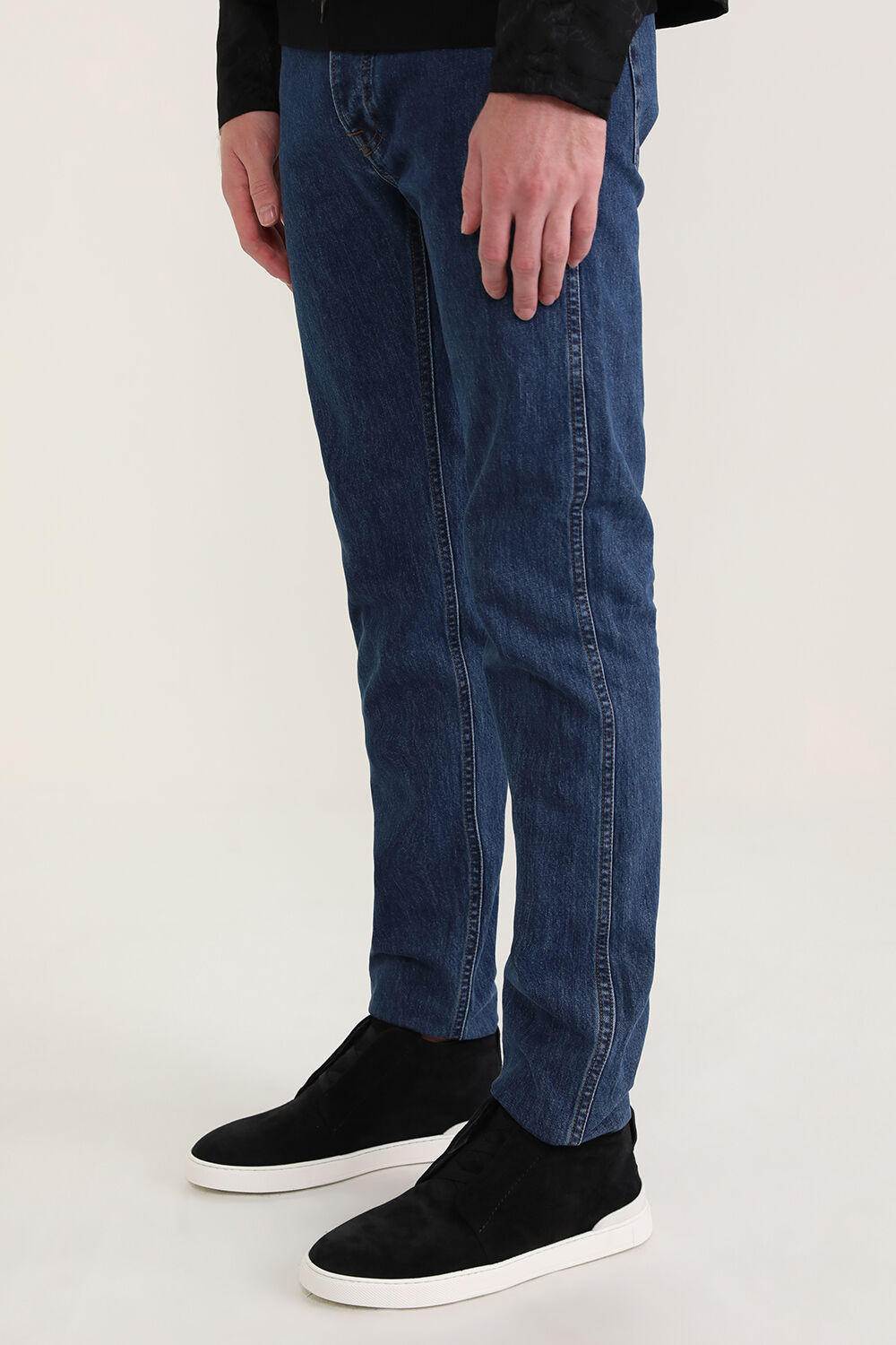 ZEGNA נעלי סניקרס מעור זמש ברכיסה גבוהה
