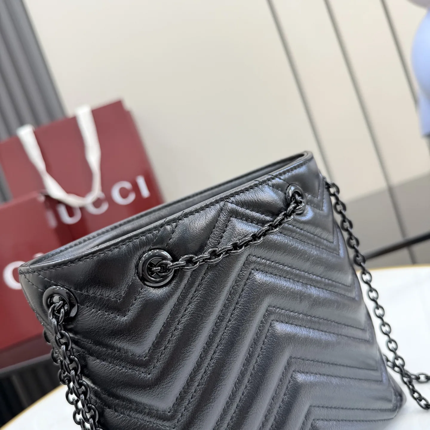 Gucci Marmont Black GG Supreme Canvas Bucket Bag product photo from LabelPicks