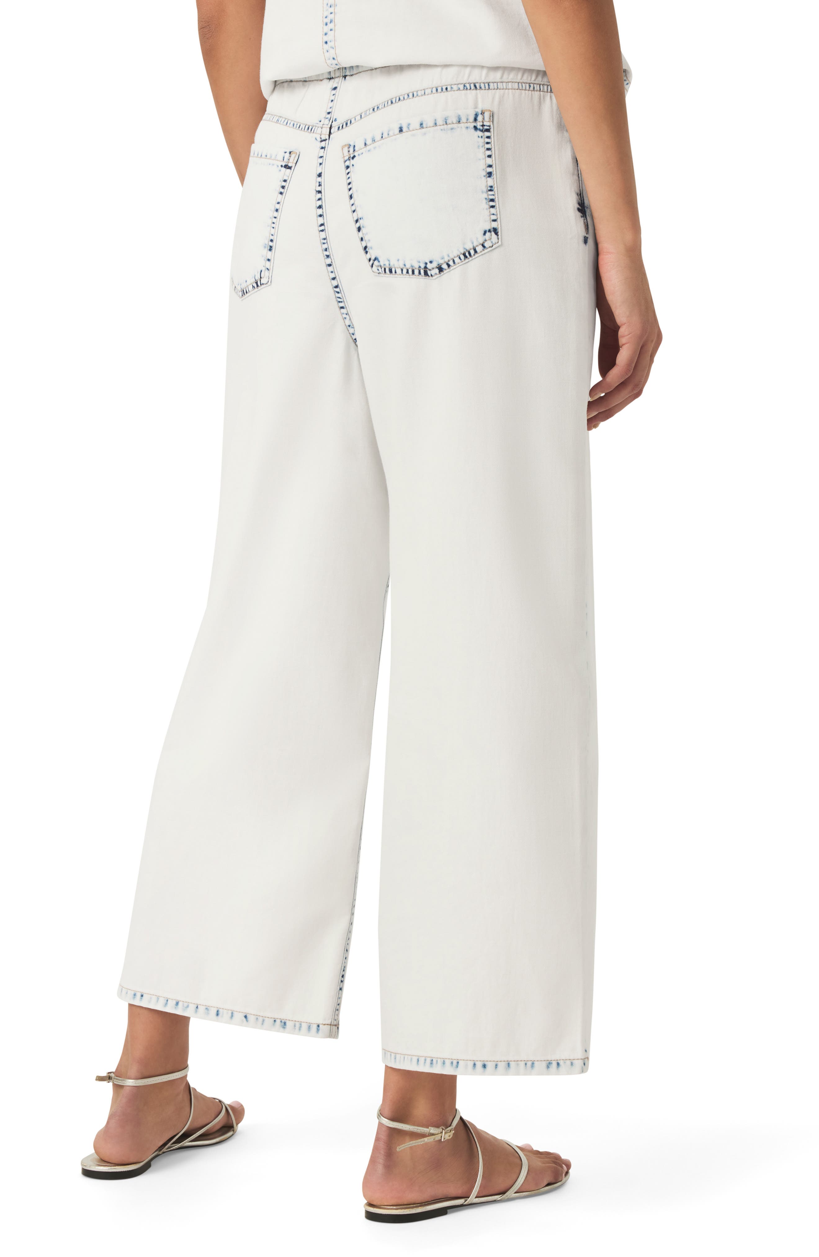 Splendid Ultra Bleached High Waist Drawstring Ankle Jeans