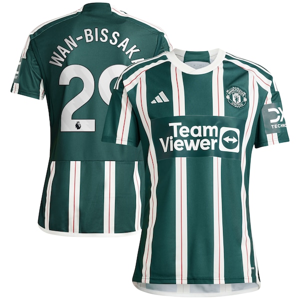 Aaron Wan-Bissaka Manchester United adidas 2023/24 Away Replica Player Jersey - Green/Red