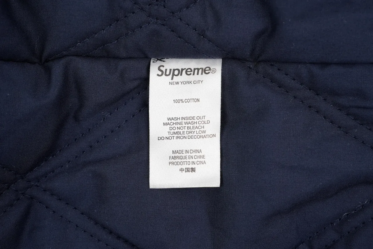 Supreme Grey Trompe L'oeil Label Print Hooded Jacket product photo from LabelPicks