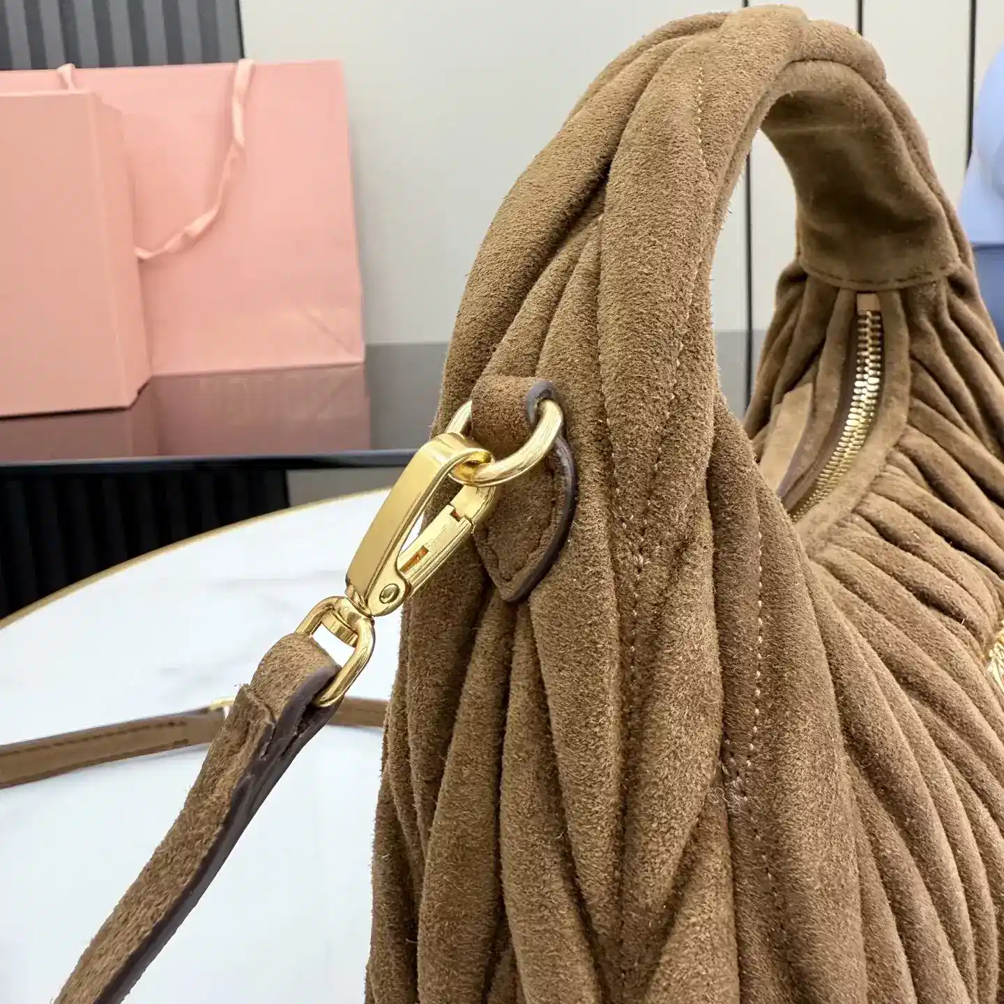 Miu Miu Lambskin Matelasse Hobo Bag product photo from LabelPicks
