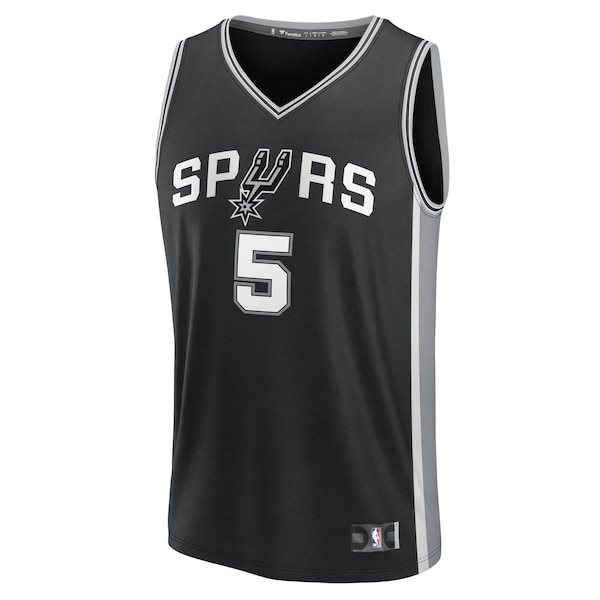 Stephon Castle San Antonio Spurs  Fast Break Replica Jersey - Black - Icon Edition