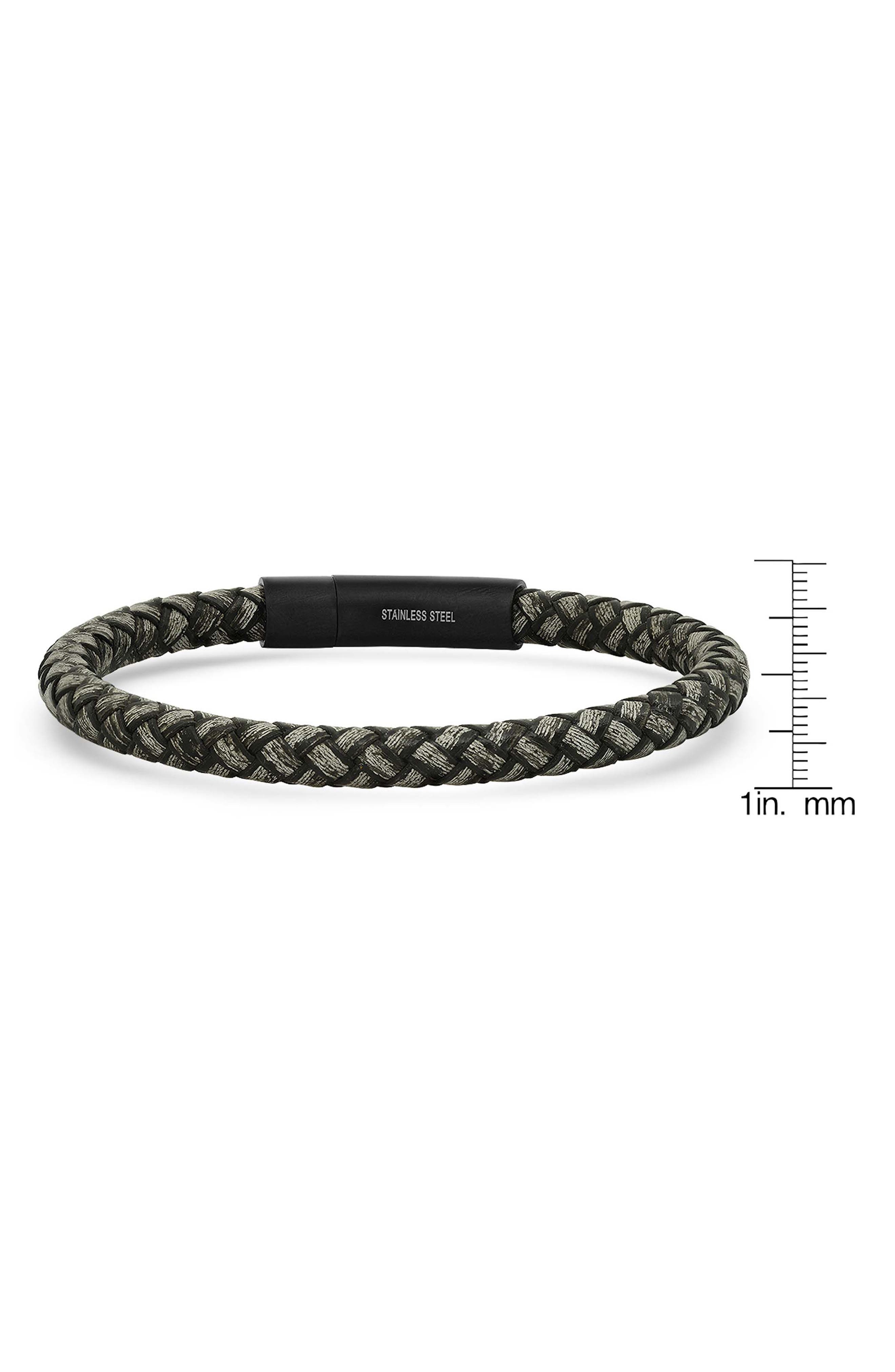 STEELTIME Men's Braided Leather Bracelet