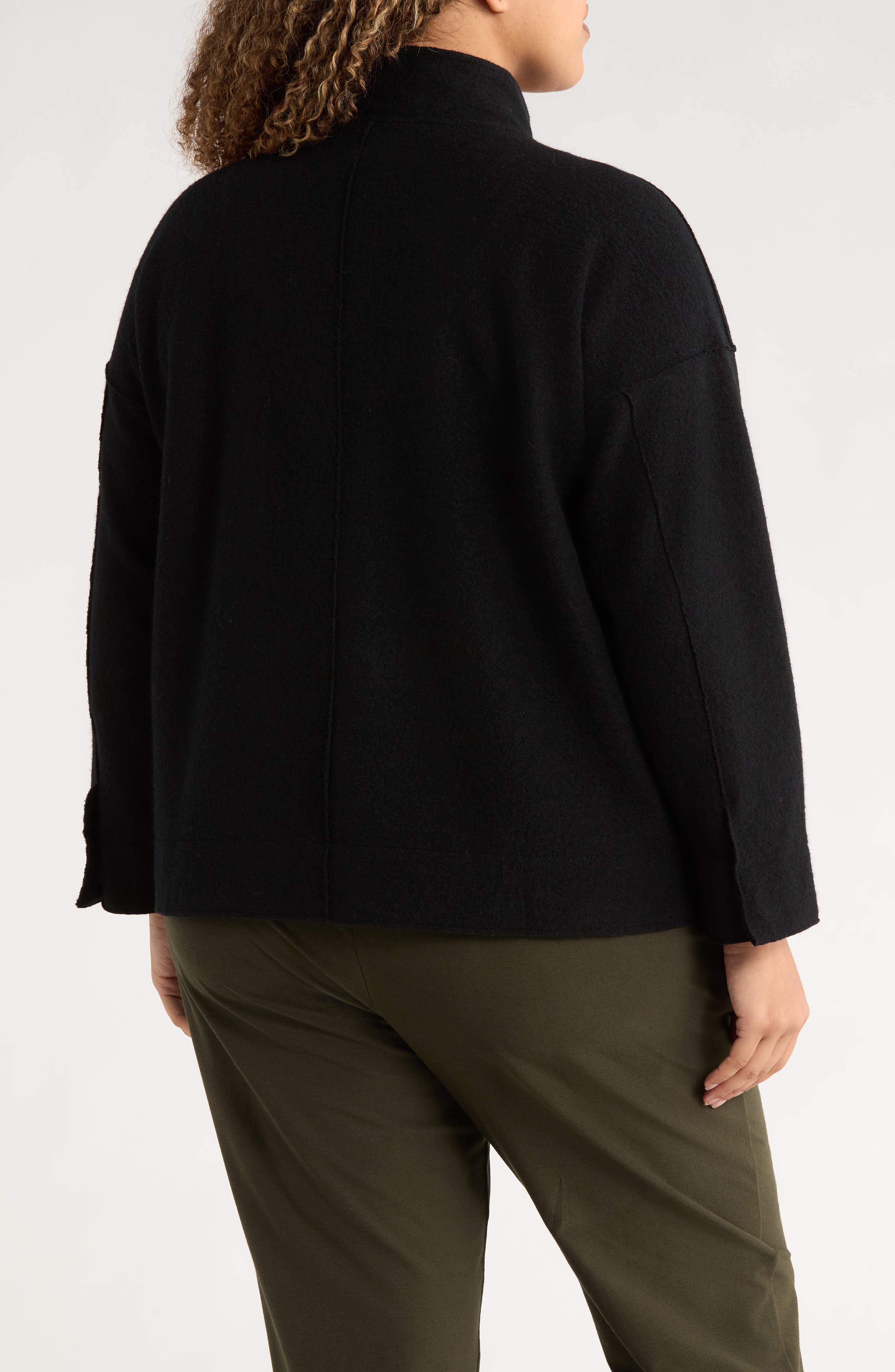 Eileen Fisher Stand Collar Wool Jacket