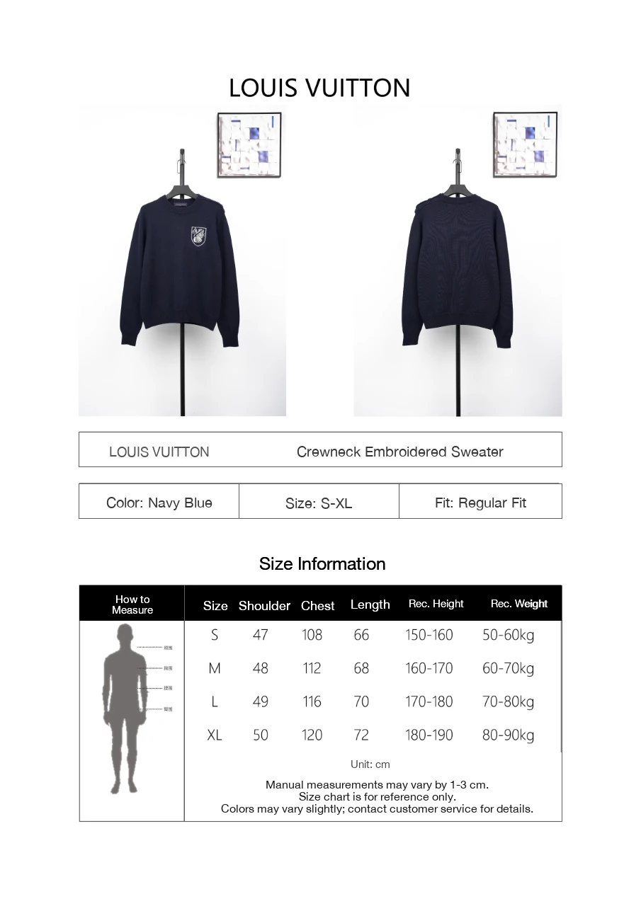 Louis Vuitton Navy Logo Embroidered Crewneck Sweater product photo from LabelPicks