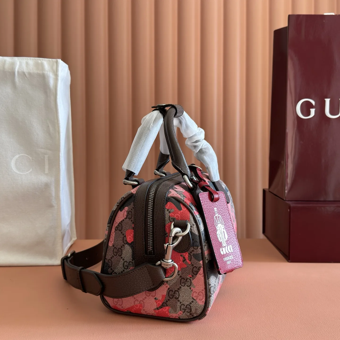 Gucci Pink GG Supreme Canvas Top Handle Bag product photo from LabelPicks