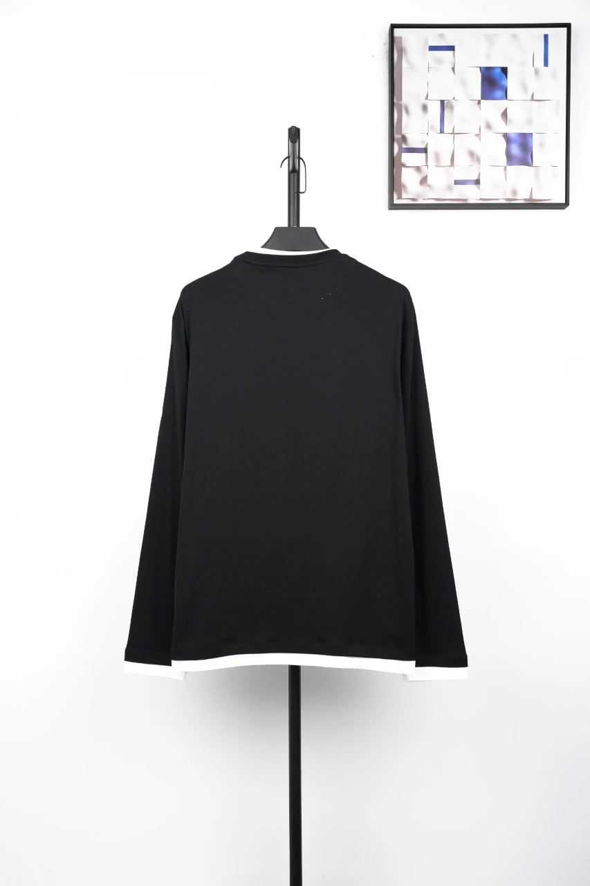 Prada Black Layered Long Sleeve Top with White Collar product photo from LabelPicks